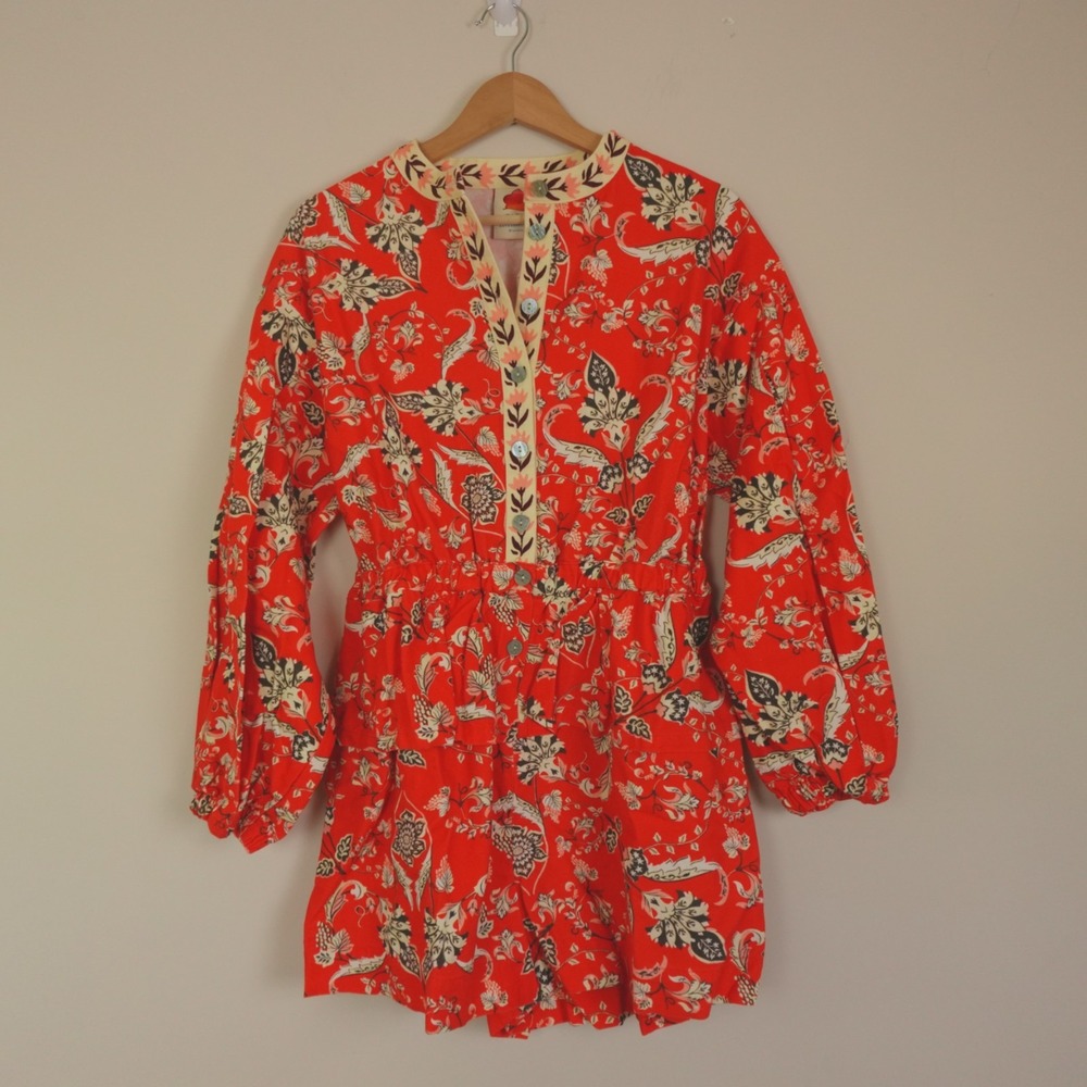 FARM Rio Orange Floral Printed Romper - Picture 3 of 16